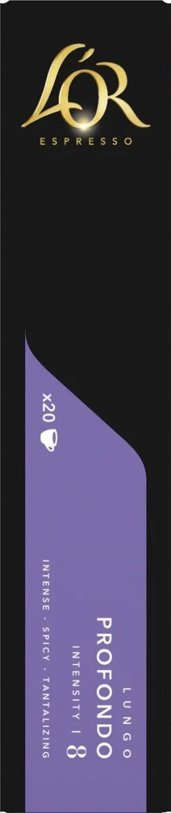 L'OR Lungo Profondo Koffiecups - Intensiteit 8/12 - 10 X 20 Capsules -Koffiedrank Winkel 253x1200 9