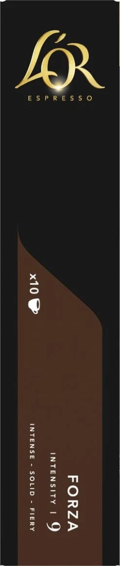 L'OR Espresso Forza Koffiecups - Intensiteit 9/12 - 10 X 10 Capsules -Koffiedrank Winkel 255x1200 12