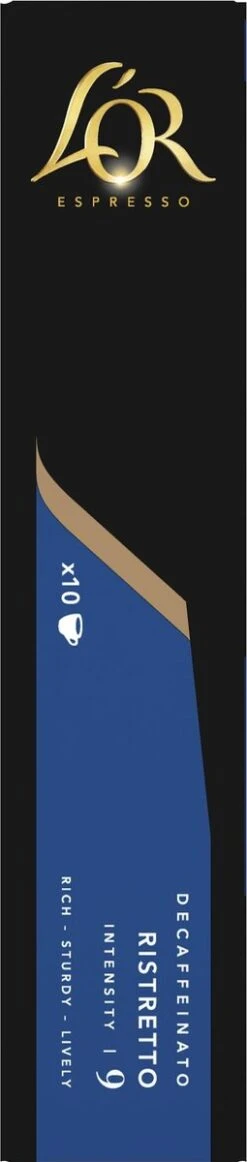 L'OR Espresso Ristretto Decaffeinato - Intensiteit 9/12 - 10 X 10 Capsules 13 L'OR Espresso Ristretto Decaffeinato - Intensiteit 9/12 - 10 X 10 Capsules -Koffiedrank Winkel 255x1200 6