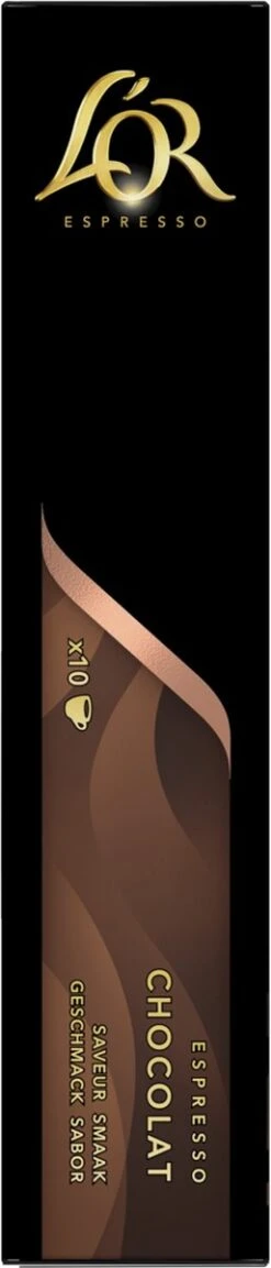 L'OR Espresso Chocolat Koffiecups - 10 X 10 Capsules -Koffiedrank Winkel 257x1200