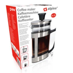 Alpina Cafetière - 1l - 8 Koffie - RVS/ Glas/ Kunststof -Koffiedrank Winkel 3201730 9a08876f