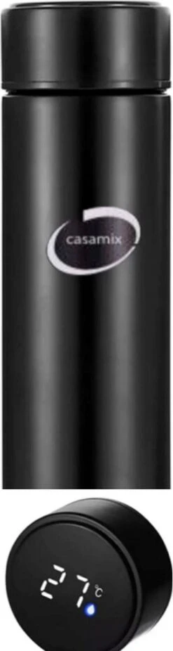 Merkloos Waterfles -Met Logo Casamix- Slimme Waterfles, Thermoskan (0,5L) Met LED Functie - Temperatuur Aflezen -Zwart - Thermosbeker - Isoleerfles - Thermoskan - Bidon Drinkfles - Koffiebeker - Drinkflessen - RVS - Smart Thermos -Koffiedrank Winkel 320x1200 5