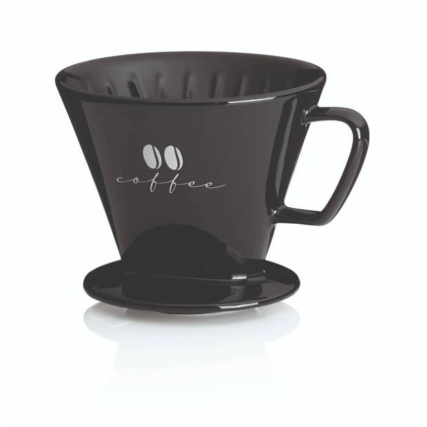 Koffiefilterhouder S, Porselein, Zwart - Kela Excelsa 1 Koffiefilterhouder S, Porselein, Zwart - Kela Excelsa