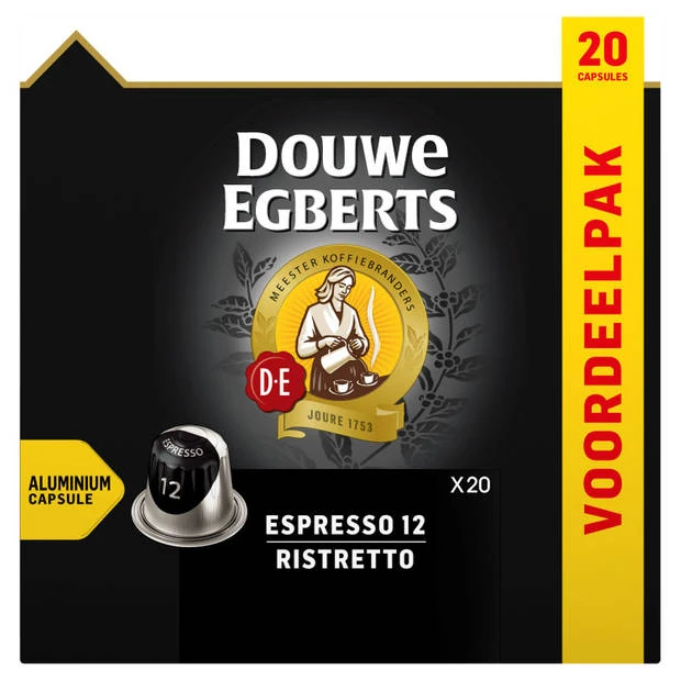 Douwe Egberts Espresso Ristretto Koffiecups Voordeelpak 20 Stuks 1 Douwe Egberts Espresso Ristretto Koffiecups Voordeelpak 20 Stuks