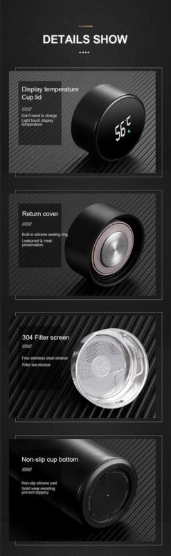 Slimme Thermosfles Met LCD Temperatuur Display - Curver Isolatiefles 0,5 Liter - Dubbelwandige Thermosfles - Thermosbeker - Isoleerfles - Thermoskan - Travel Mug - Bidon Drinkfles - Koffiebeker - Drinkflessen - RVS - Smart Thermos - Metaal -Koffiedrank Winkel 369x1200 1