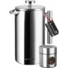 Rochester French Press - Cafetiere Met Bonenpotje - Koffiemaker - 1 Liter - Vaatwasserbestendig – Dubbelwandig - RVS