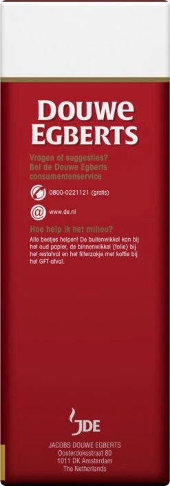 Douwe Egberts Aroma Rood Grove Maling Filterkoffie - 6 X 500 Gram -Koffiedrank Winkel 421x1200 4