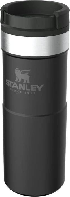 Stanley The NeverLeak™ Travel Mug 0,35L NEW - Thermosfles - Matt Black -Koffiedrank Winkel 429x1200 1