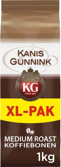 Kanis & Gunnink Medium Roast Koffiebonen - 4 X 1000 Gram - Voordeelverpakking -Koffiedrank Winkel 443x1200