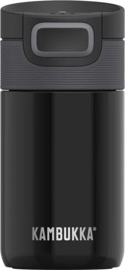 Kambukka Etna Thermosbeker 300 Ml - Makkelijk Reinigen - Lekvrije Koffiebeker - Pitch Black -Koffiedrank Winkel 556x1200