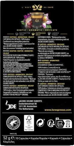 L'OR Espresso Limited Creations Laos Bolaven Koffiecups - Intensiteit 7/12 - 10 X 10 Capsules -Koffiedrank Winkel 607x1200 12