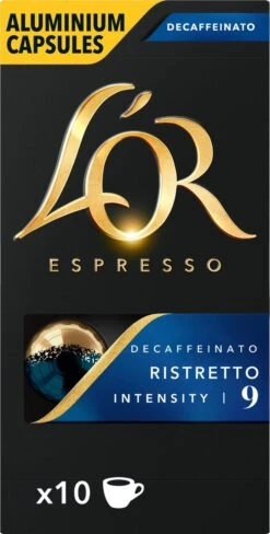 L'OR Espresso Ristretto Decaffeinato - Intensiteit 9/12 - 10 X 10 Capsules 19 L'OR Espresso Ristretto Decaffeinato - Intensiteit 9/12 - 10 X 10 Capsules -Koffiedrank Winkel 607x1200 4