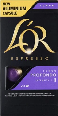 L'OR Lungo Profondo Koffiecups - Intensiteit 8/12 - 10 X 10 Capsules -Koffiedrank Winkel 608x1200 1