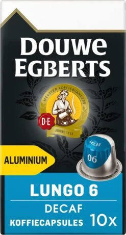 Douwe Egberts Lungo Decaf Koffiecups - Intensiteit 6/12 - 10 X 10 Capsules 18 Douwe Egberts Lungo Decaf Koffiecups - Intensiteit 6/12 - 10 X 10 Capsules -Koffiedrank Winkel 643x1200 3