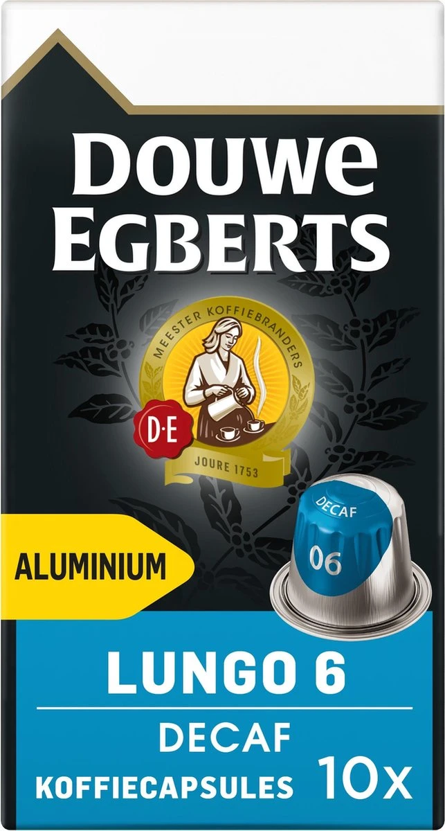 Douwe Egberts Lungo Decaf Koffiecups - Intensiteit 6/12 - 10 X 10 Capsules 9 Douwe Egberts Lungo Decaf Koffiecups - Intensiteit 6/12 - 10 X 10 Capsules - Afbeelding 9