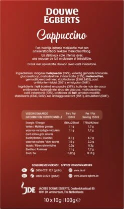 Douwe Egberts Verwenkoffie Cappuccino Oploskoffie - 5 X 10 Zakjes -Koffiedrank Winkel 713x1200 2
