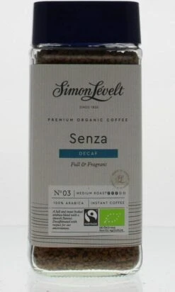Simon Lévelt | Cafeïnevrije Oploskoffie Premium Organic Coffee - 100g -Koffiedrank Winkel 720x1200