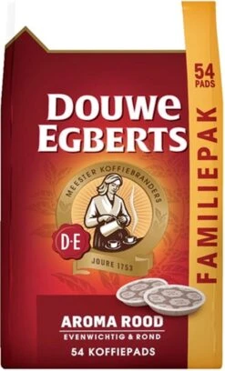 Douwe Egberts Aroma Rood Koffiepads - 4 X 54 Pads -Koffiedrank Winkel 726x1200