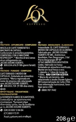 L'OR Lungo Estremo Koffiecups - Intensiteit 10/12 - 4 X 40 Capsules -Koffiedrank Winkel 750x1200 1