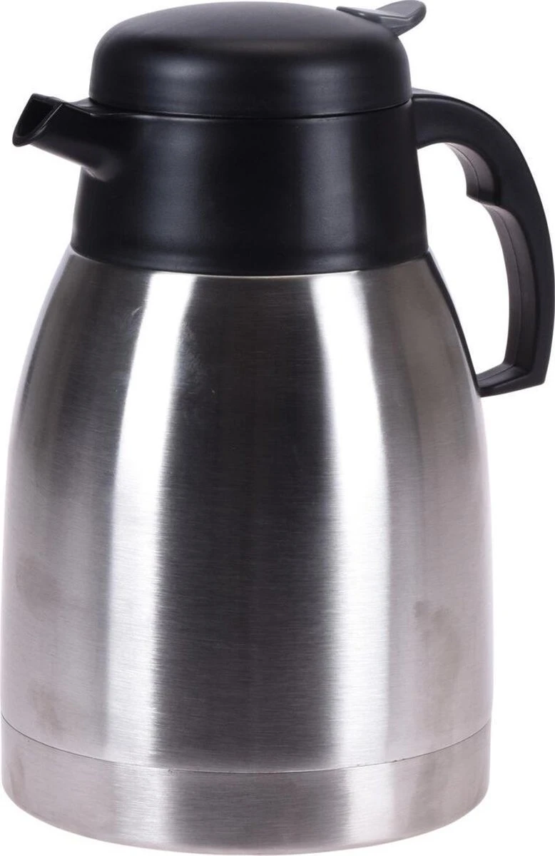 Excellent Houseware 1x Koffie/thee Thermoskan RVS 1500 Ml - Isoleerkannen Voor Warme / Koude Dranken 1 Excellent Houseware 1x Koffie/thee Thermoskan RVS 1500 Ml - Isoleerkannen Voor Warme / Koude Dranken