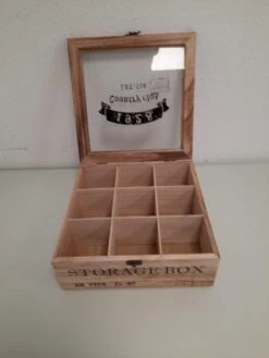 Merkloos Houten Theekist - 9-vaks Theedoos -Koffiedrank Winkel 900x1200 11