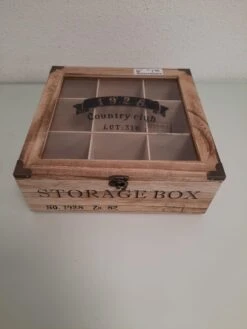 Merkloos Houten Theekist - 9-vaks Theedoos -Koffiedrank Winkel 900x1200 12