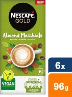 Nescafé Gold Almond Macchiato Oploskoffie - 6 Doosjes à 6 Zakjes -Koffiedrank Winkel 900x1200 17