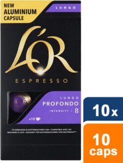 L'OR Lungo Profondo Koffiecups - Intensiteit 8/12 - 10 X 10 Capsules -Koffiedrank Winkel 909x1200 3