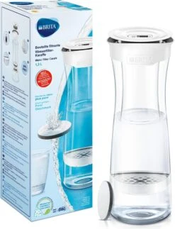 BRITA - Fill&Serve Waterfilterkaraf - 1,3L - Wit Grafiet - Inclusief 1 MicroDisc Waterfilter -Koffiedrank Winkel 918x1200