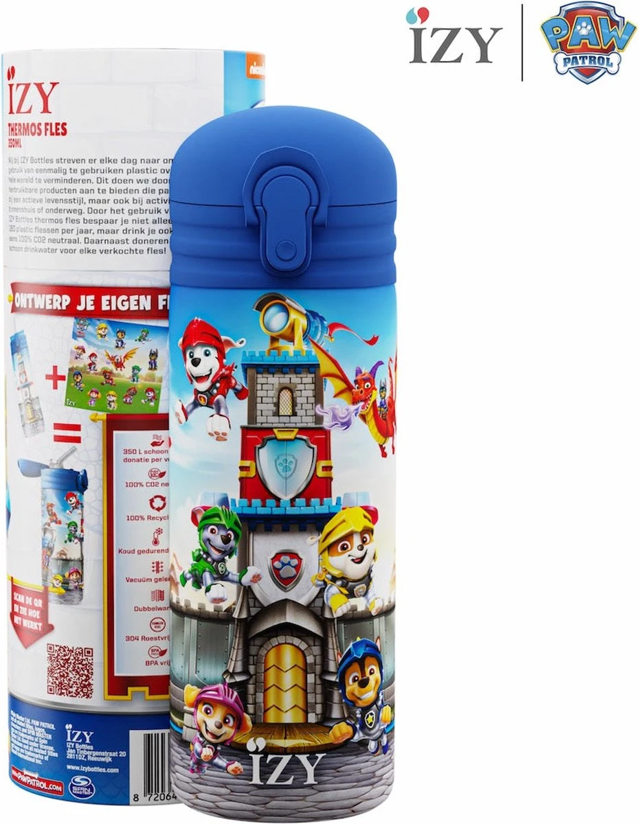 IZY Bottles X Paw Patrol - Rescue Knights | 350 ML | Kinderen | Thermosfles | Drinkfles | Waterfles | Schoolfles | Isoleerfles | Beker | Drinkbeker | Koud | Warm | Fles | Kinder | Back To School | 350ml 3 IZY Bottles X Paw Patrol - Rescue Knights | 350 ML | Kinderen | Thermosfles | Drinkfles | Waterfles | Schoolfles | Isoleerfles | Beker | Drinkbeker | Koud | Warm | Fles | Kinder | Back To School | 350ml - Afbeelding 3