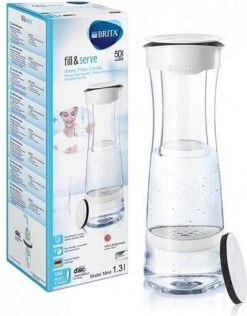 BRITA - Fill&Serve Waterfilterkaraf - 1,3L - Wit Grafiet - Inclusief 1 MicroDisc Waterfilter -Koffiedrank Winkel 937x1200 1