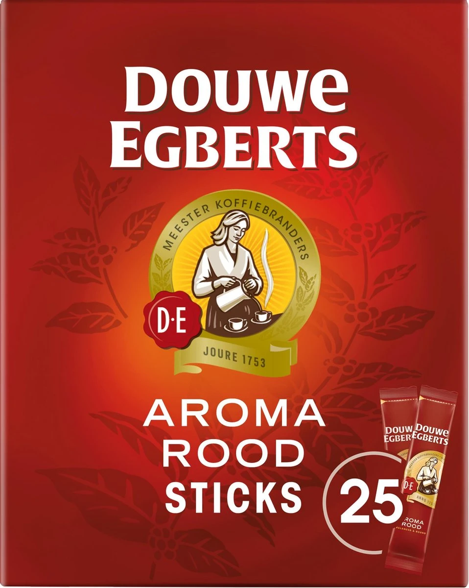Douwe Egberts Aroma Rood Sticks Oploskoffie - 6 X 25 Zakjes 2 Douwe Egberts Aroma Rood Sticks Oploskoffie - 6 X 25 Zakjes - Afbeelding 2
