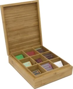 Bredemeijer - Theedoos 9-vaks Gesloten Bamboe Natural -Koffiedrank Winkel 986x1200 2